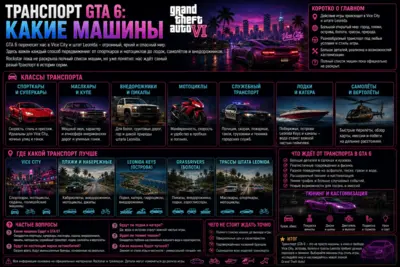 Транспорт GTA 6 — какие машины, лодки, мотоциклы и самолеты будут в игре