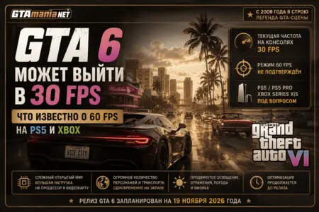 GTA 6 может выйти в 30 FPS — что известно о 60 FPS на PS5 и Xbox