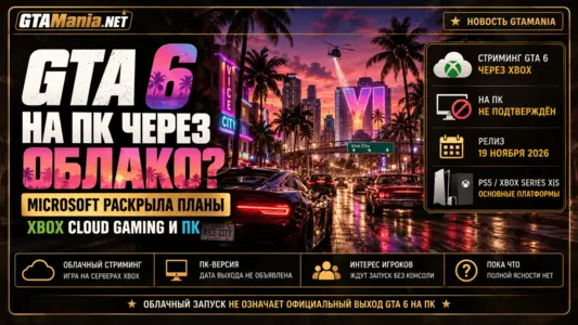 GTA 6 через Xbox Cloud Gaming — Microsoft раскрыла планы для ПК